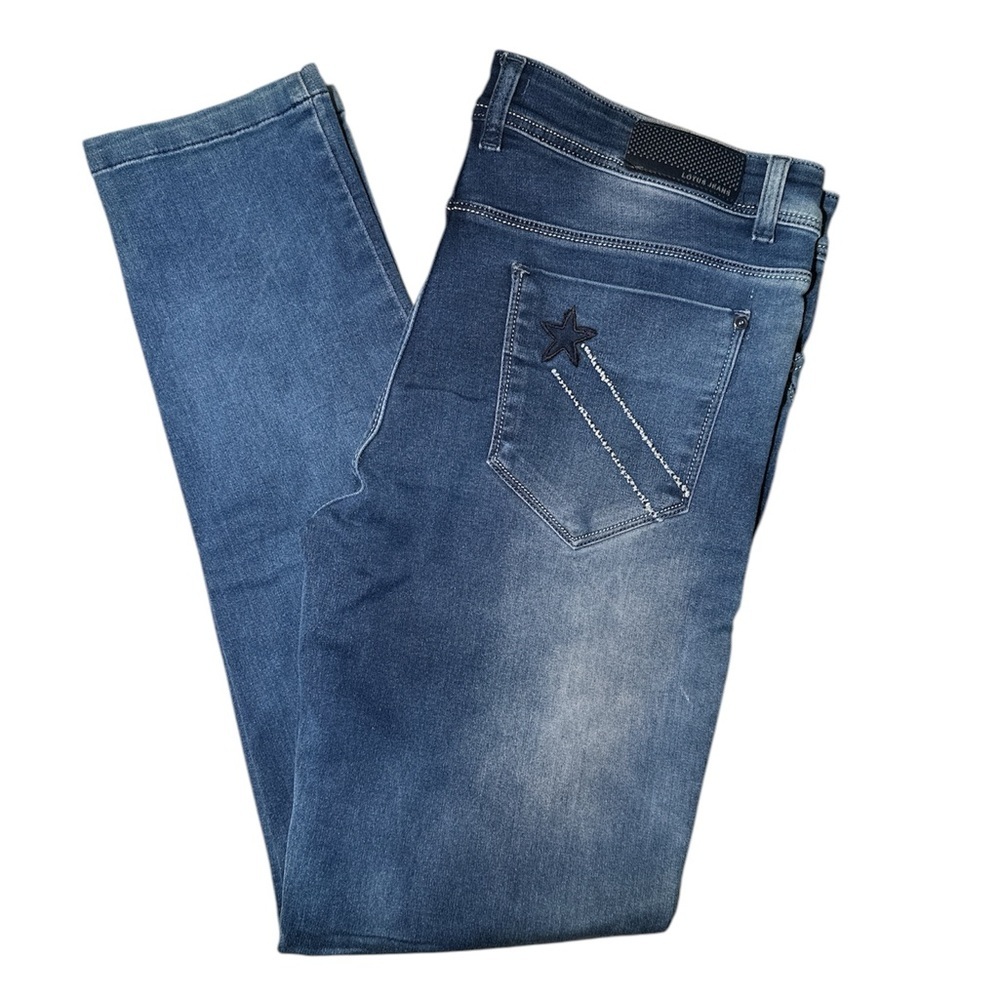 Lotus Skinny Blue Jeans with Stylish Fading